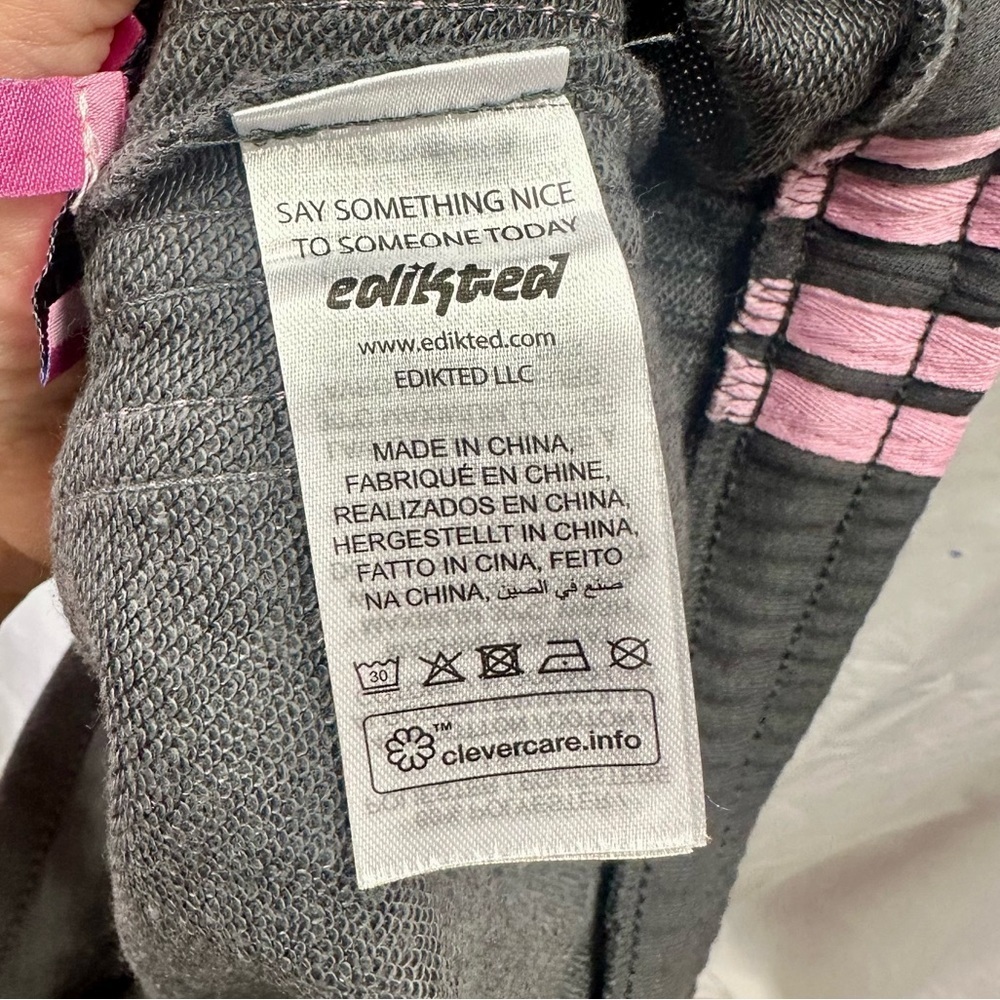 Edikted Averie contrast pink stripe sweatpants size L - Picture 5 of 6